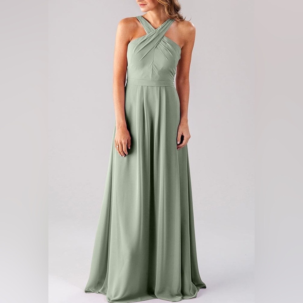 Kennedy Blue Elena Chiffon Sage Bridesmaid Dress